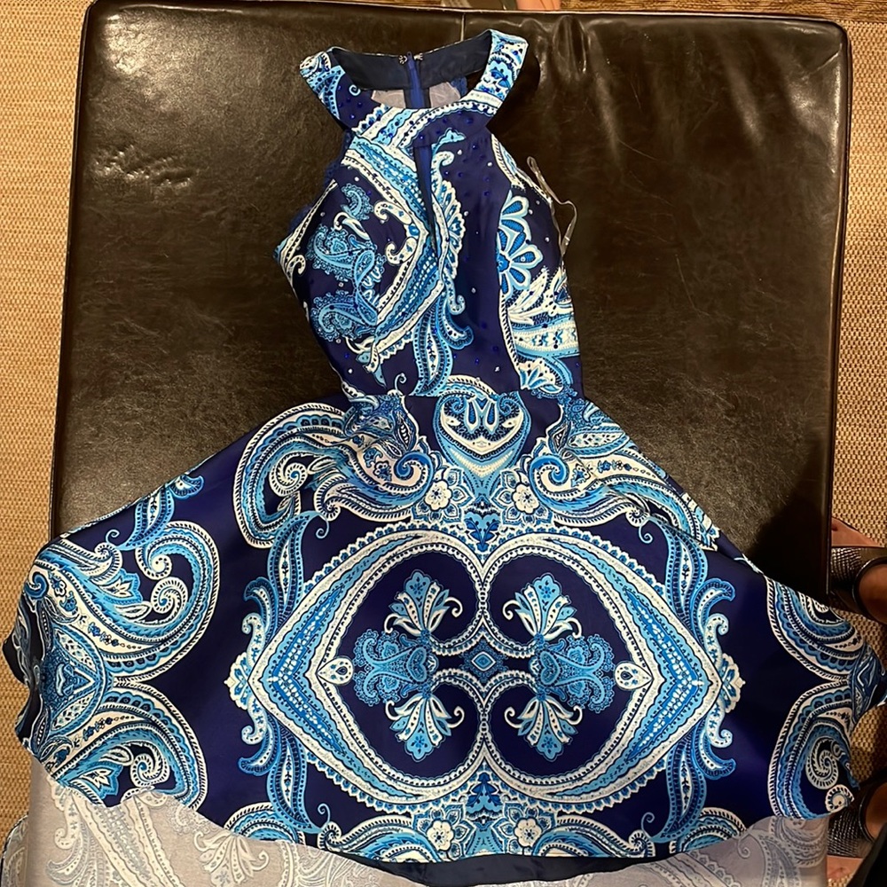 Dear Moon Keyhole Blue Paisley